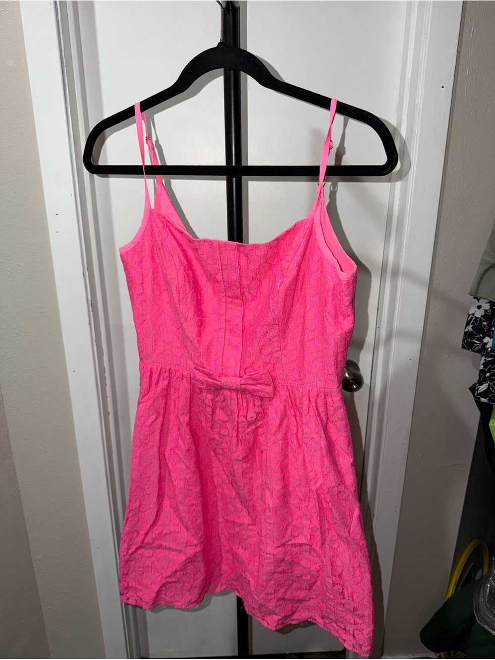 Lilly Pulitzer Pink Lace Overlay Fit & Flare Mini Dress Size 4